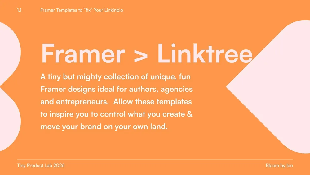 11 Framer Link in Bio Templates (Instant Glow Up for Authors, Artists & Entrepreneurs)