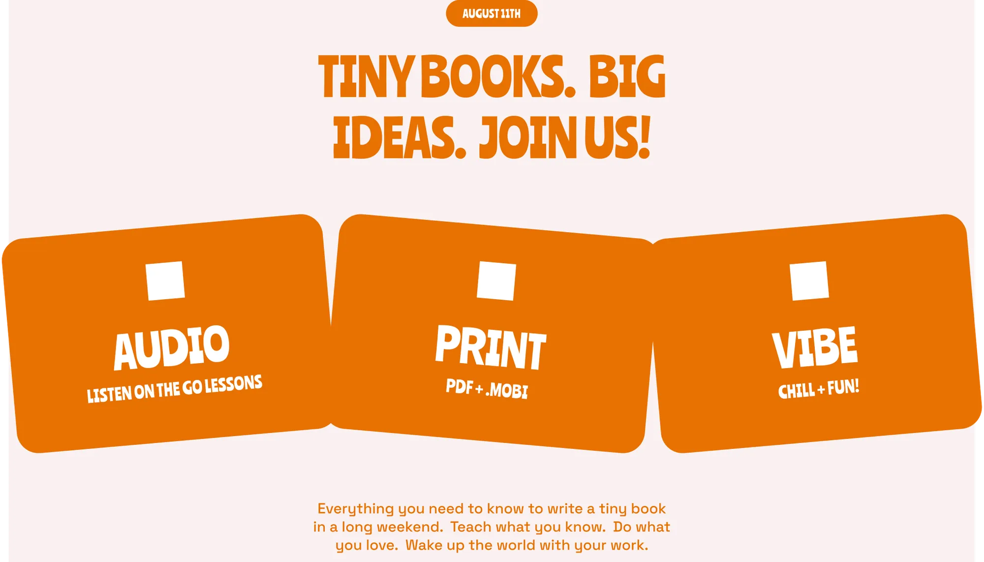 Write a Tiny Book in a Long Weekend