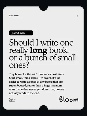 Should I write a short book? (01)